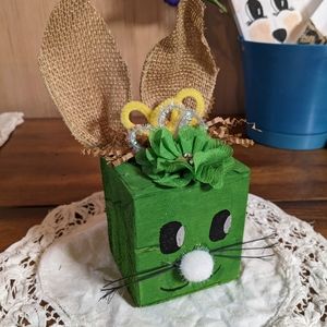 Wood Block Bunny HANDCRAFTED HANDPAINTED Easter Many Colors Available!